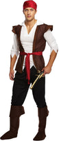 Mens Swashbuckler Pirate Costume Buccaneer Fancy Dress Outfit With Boot Covers