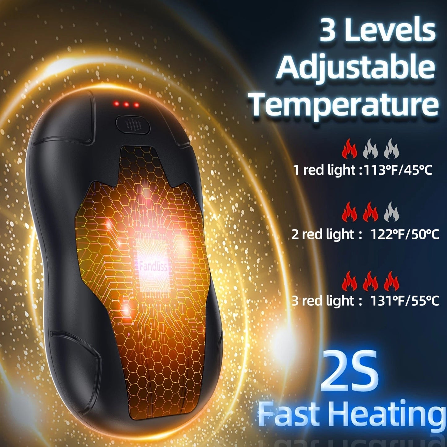 Rechargeable Hand Warmers 2 Pack 10000mAh Split Magnetic Double-Sided Heater