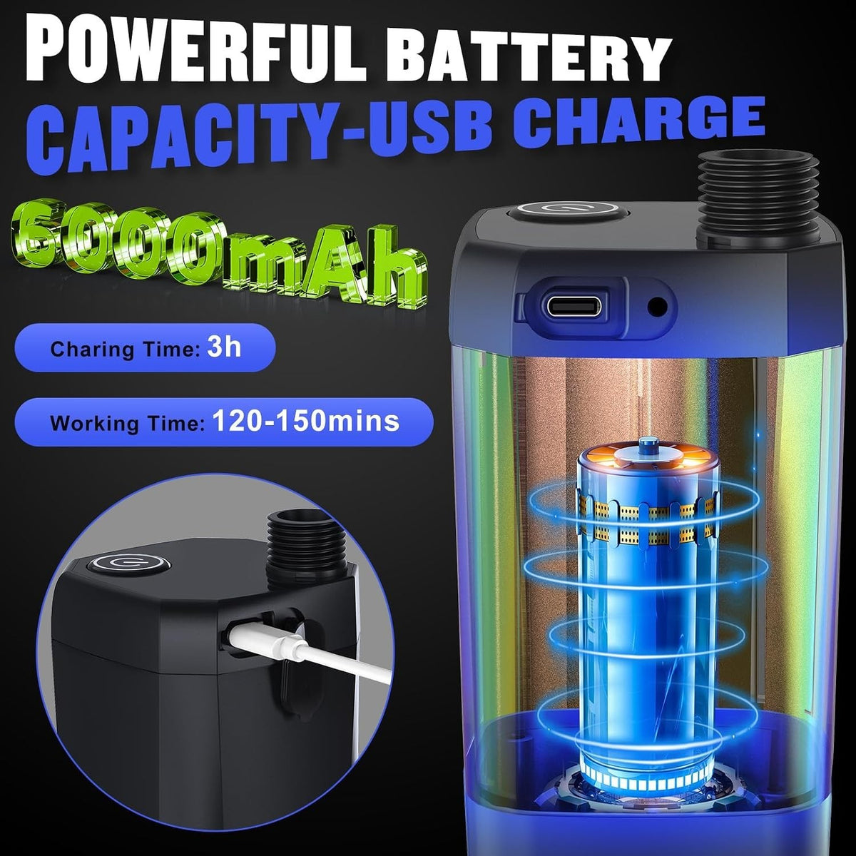 Portable Shower Camp Shower Camping Outdoor Shower Pump Electric Rechargeable UK