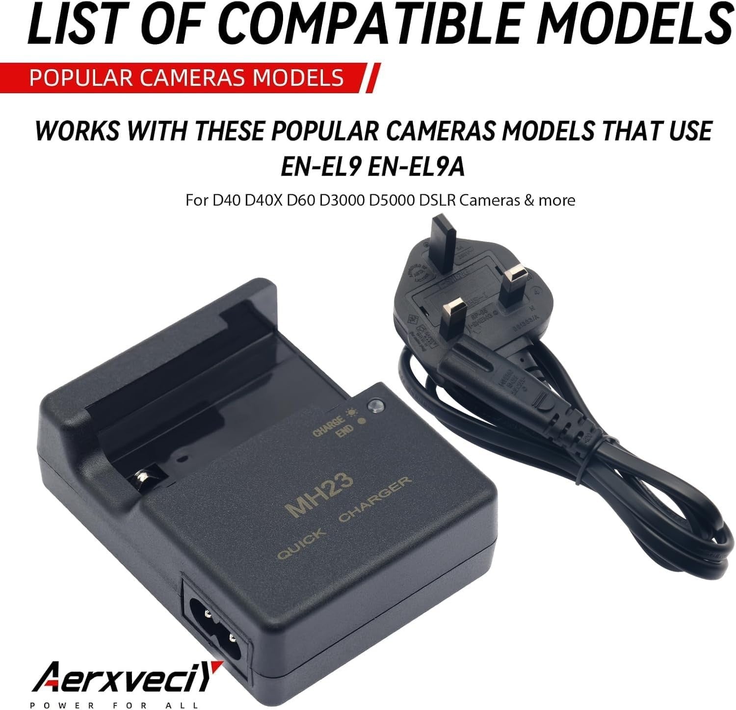 For Nikon MH-23 Charger For EN-EL9 EN-EL9A D5000 D3000  Battery Charger