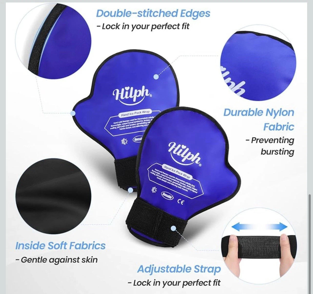 Hot Cold Therapy Hand Ice Pack Gloves Full Coverage For Arthritis Chemo Carpal