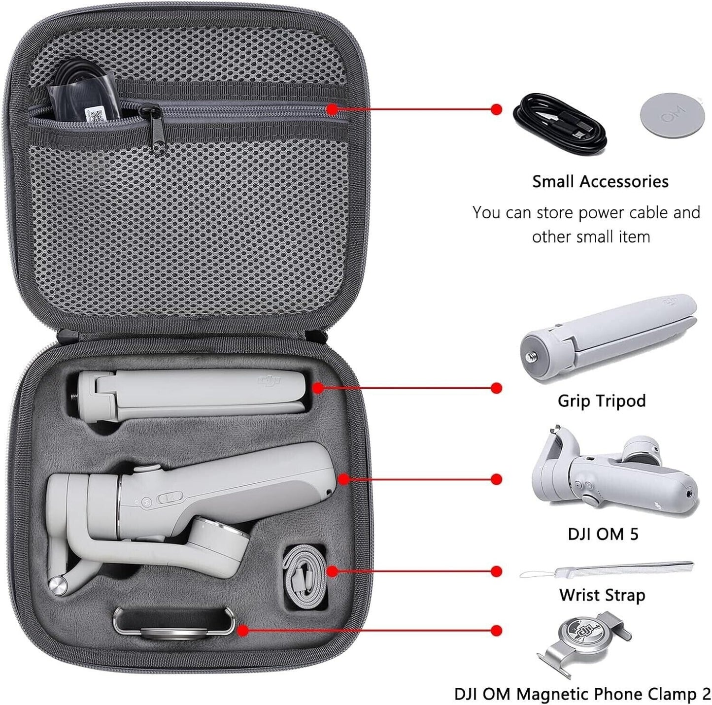 Okima Storage Bag for DJI OM 5, Portable Waterproof Carrying Case Fits DJI OM 5