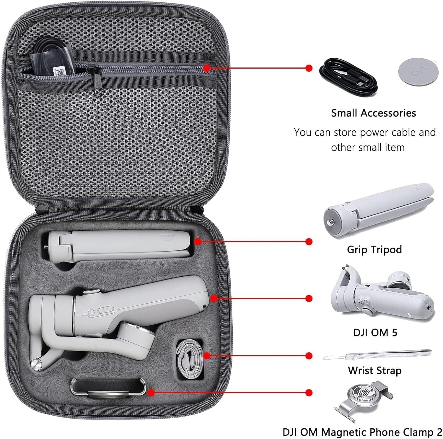 Okima Storage Bag for DJI OM 5, Portable Waterproof Carrying Case Fits DJI OM 5