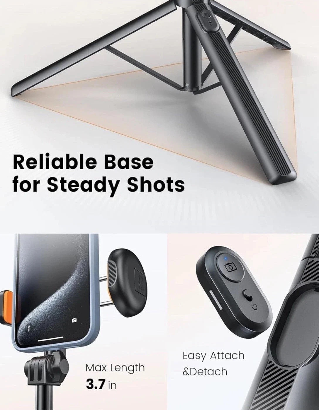 ANXRE 71"/180cm Phone Tripod Monopod, NT79 Extendable Selfie Stick 71" 