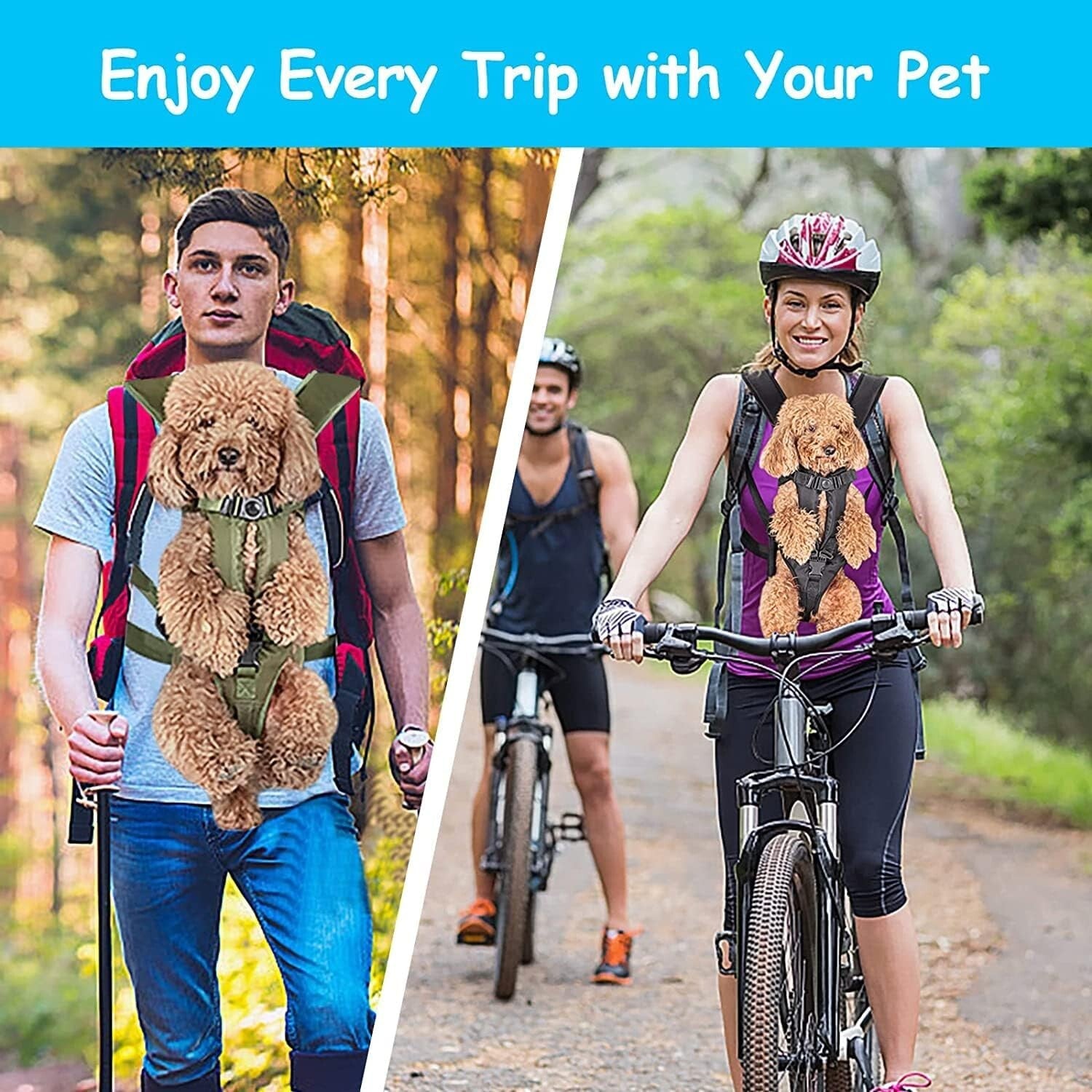 PetBonus Pet Front Dog Carrier Backpacks, Adjustable Backpack Carrier S M L & XL