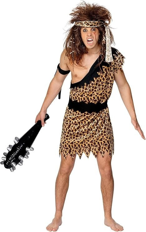 NEW Mens Caveman Flintstones Fancy Dress World Book Day Stag Party Costume - M