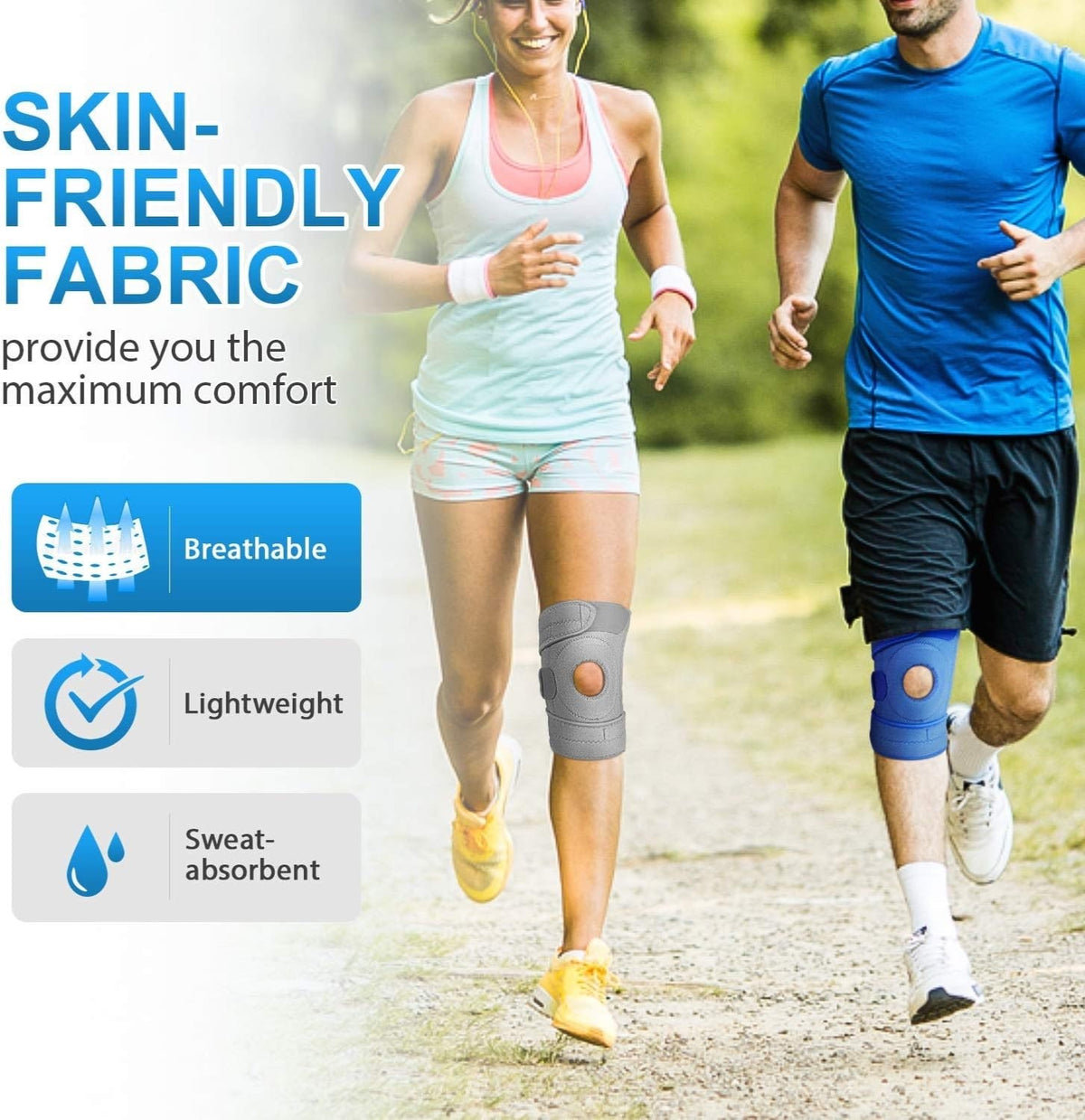 Avidda Knee Support with Open-Patella Design for Joint Pain, Sports Injury, M-XL