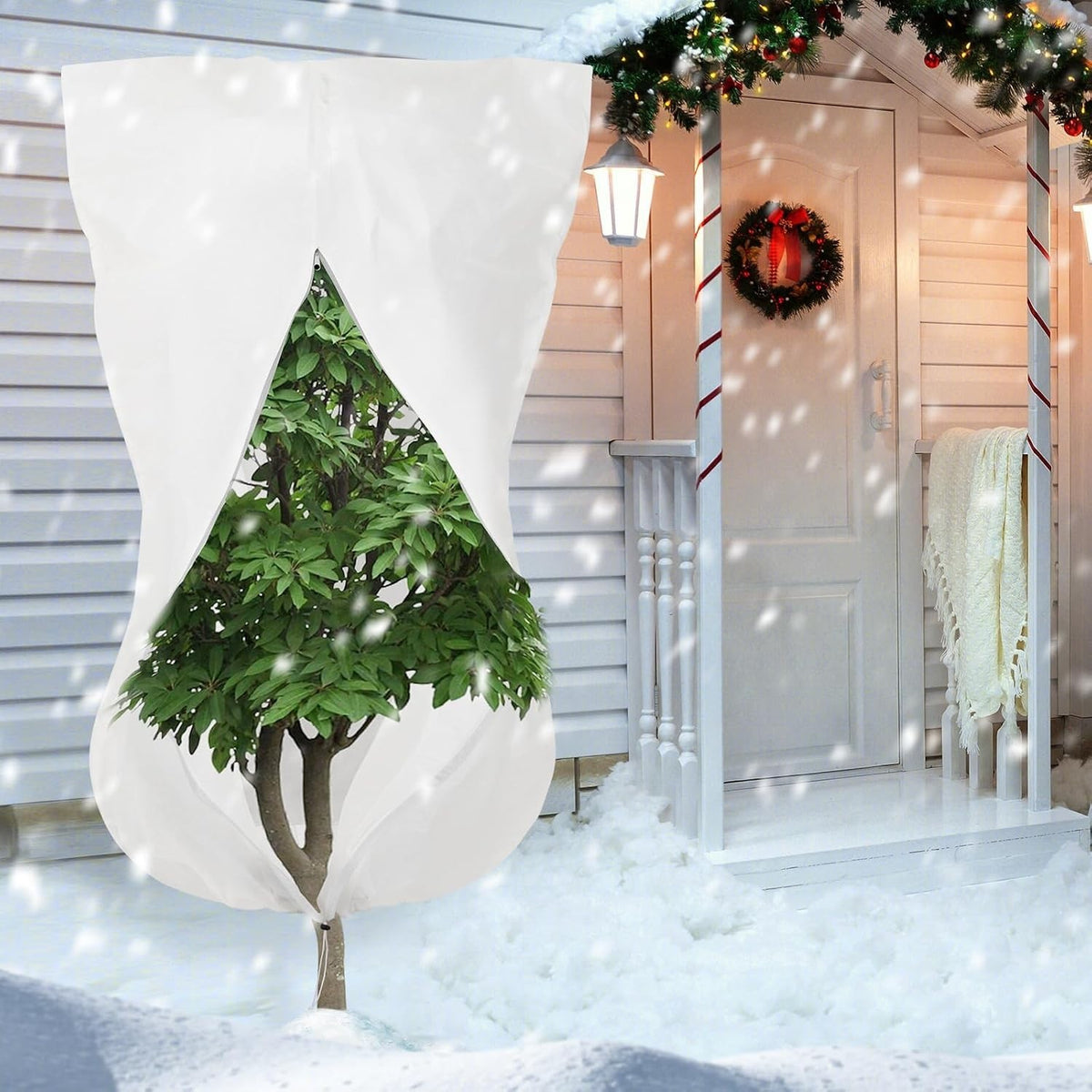 Extra Large Frost Protection Bag Fleece Winter Jacket Garden Plant Cover x2