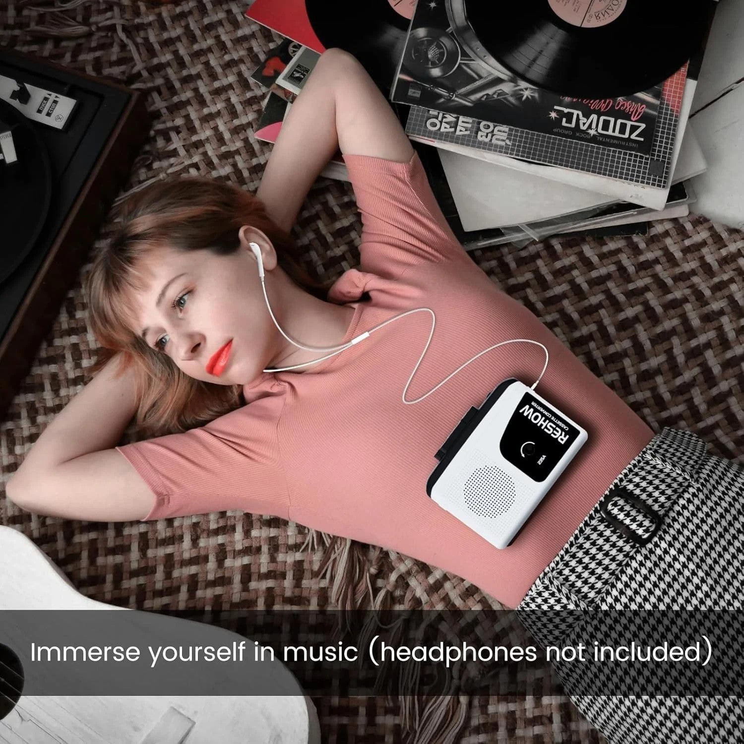 Reshow Cassette Tape Player & Digital Converter - Portable MP3 Converter for PC/