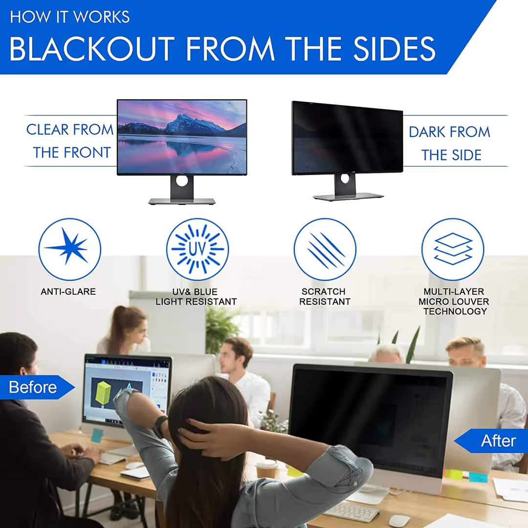 22 inch Removable Computer Privacy Screen,Filter for 16:9 Ratio Monitor