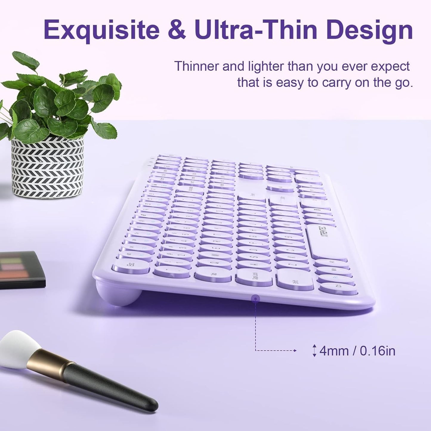 XTREMTEC Wireless Keyboard and Mouse set,Compact Size Cute Keyboard Retro Round