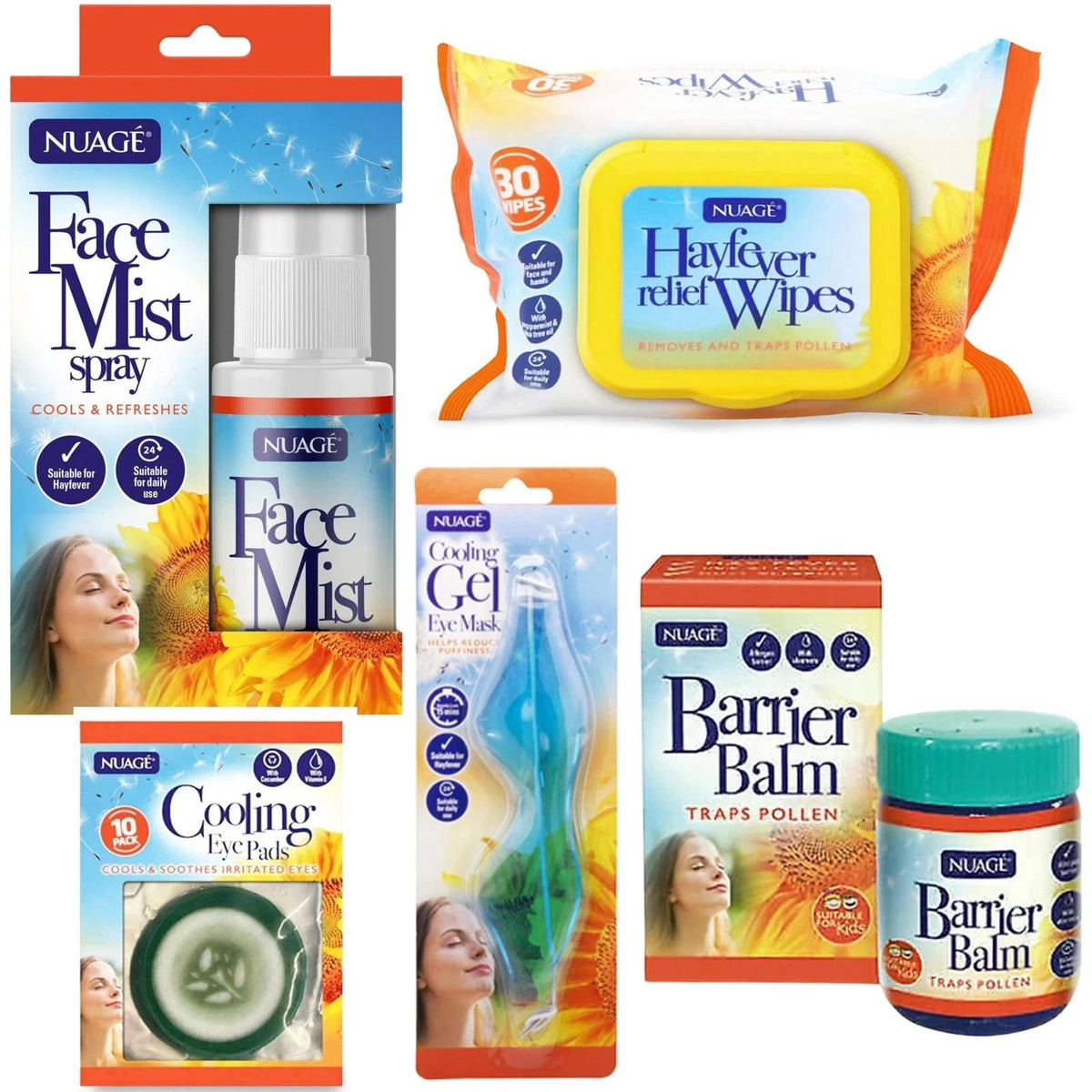 Nuage Hayfever Survival Kit Includes 30 Resealable Hayfever Relief Wipes, Barrie