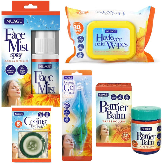 Nuage Hayfever Survival Kit Includes 30 Resealable Hayfever Relief Wipes, Barrie