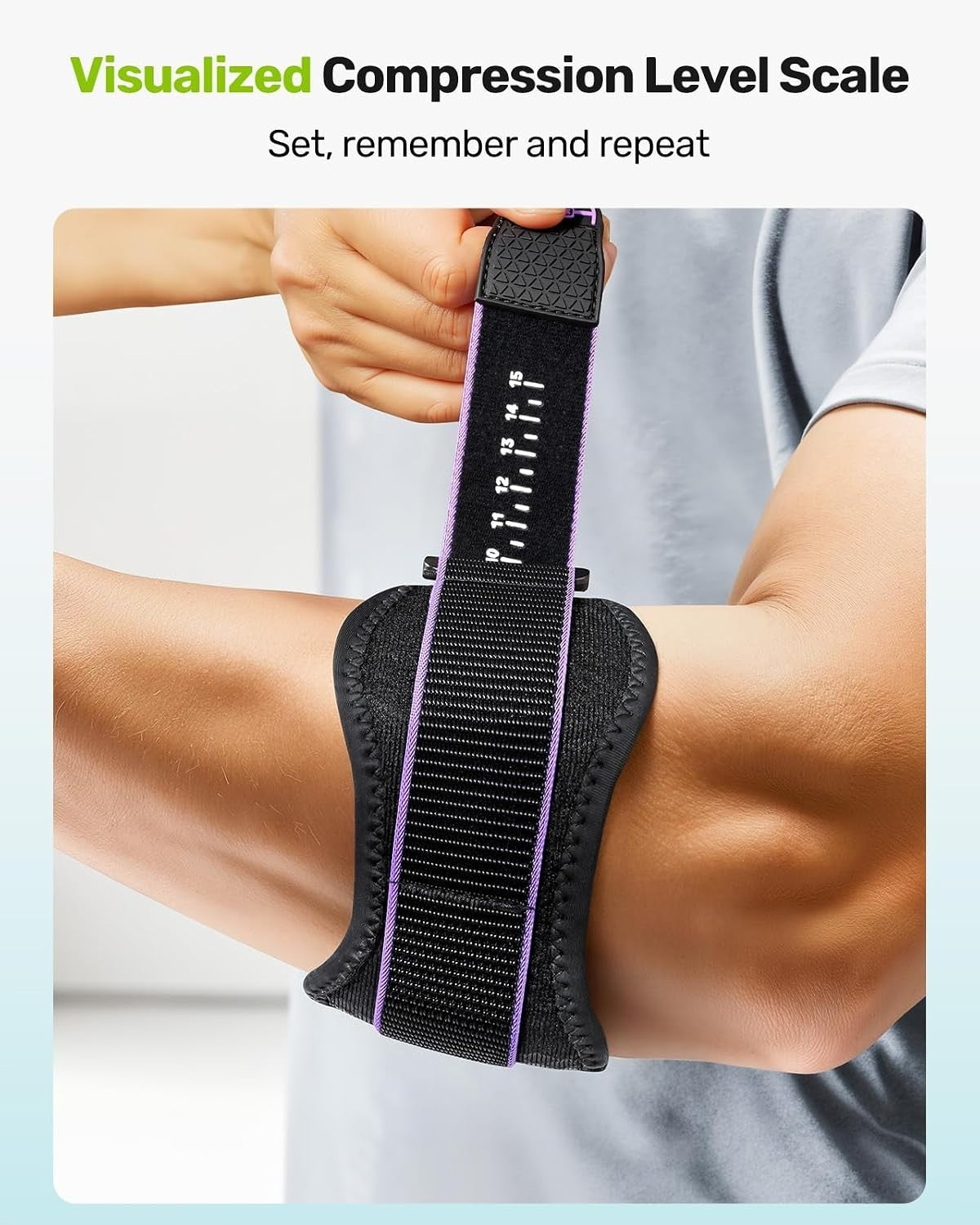 Rakiie Tennis Elbow Support Strap Adjustable Golfers Brace Purple