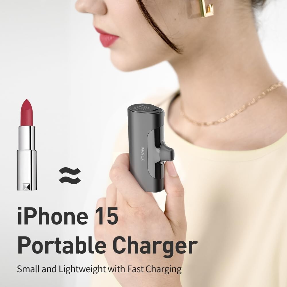 iWALK USB C Power Bank - Galaxy, Pixel, LG, Huawei, Xiaomi,  Android - 20W