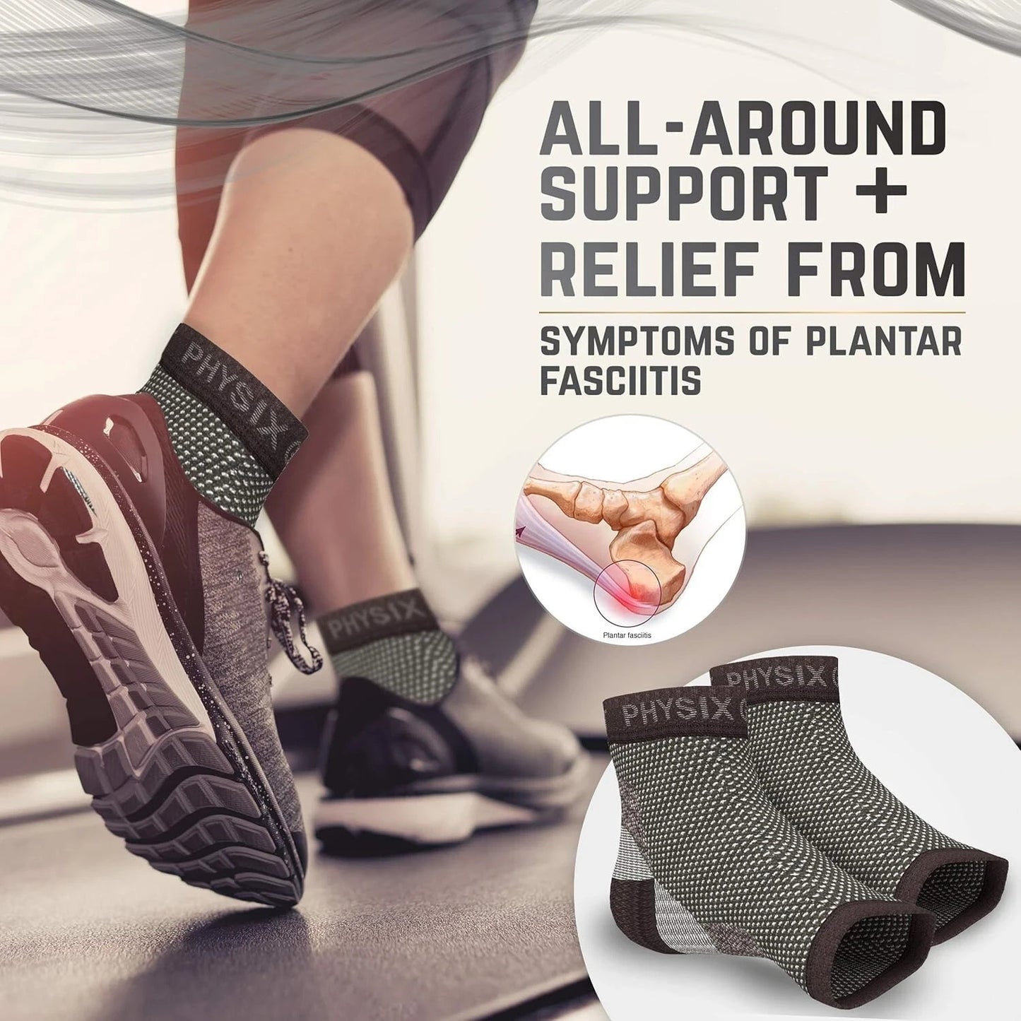 Plantar Fasciitis Compression Socks BY Physix Gear Sport , 1 prs size XXL