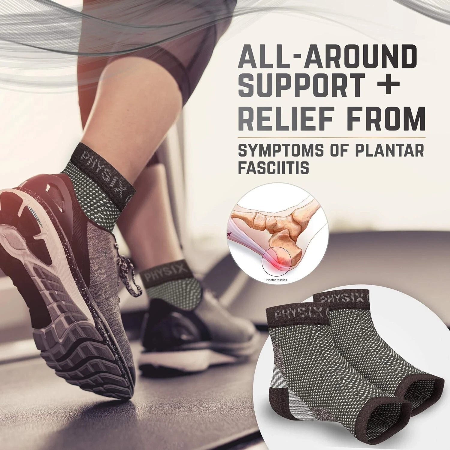 Plantar Fasciitis Compression Socks BY Physix Gear Sport , 1 prs size XXL