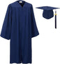 GradClassical Graduation Black Gown and Cap Set, Adults Unisex 57" 6ft - 6'2ft