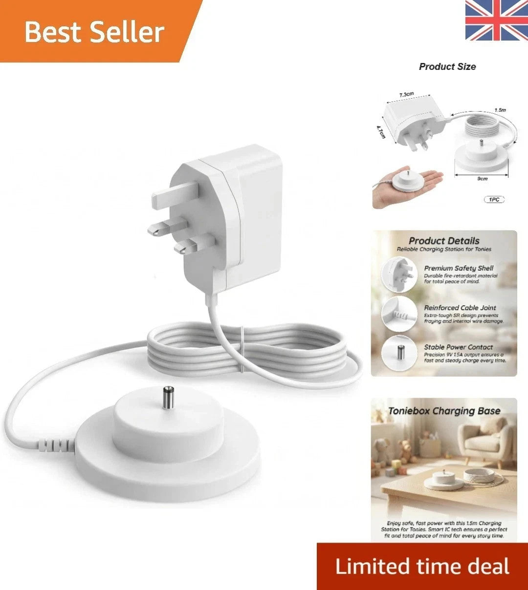 Charger For TonieBox Audio Player Base Station Compatible With Tonie Box White