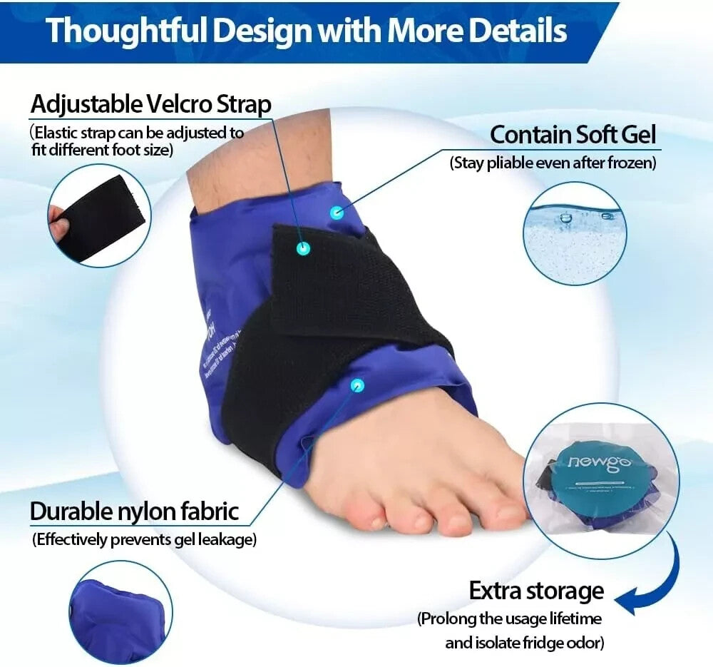 NEWGO ankle Ice Pack  Wrap  for  Injuries  Reusable  Hot  Cold  Therapy Sprained