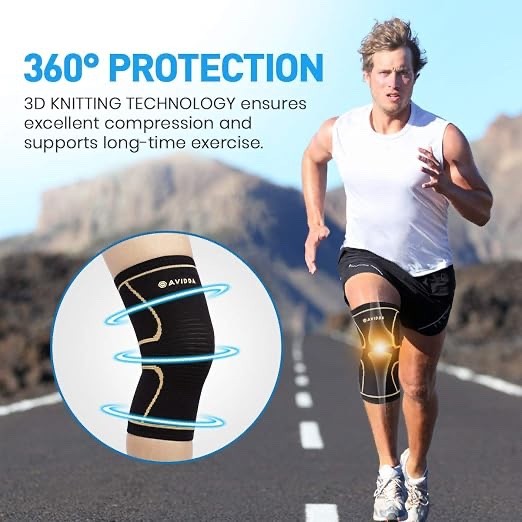 AVIDDA Knee Support Brace 2 Pack Compression Knee Sleeves for Arthritis Joint