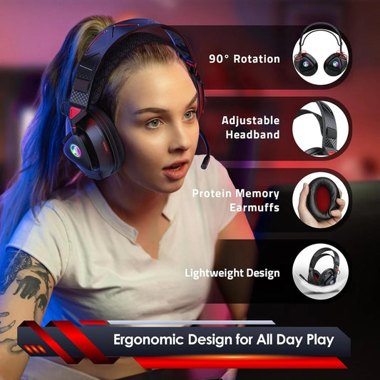 Wireless Gaming Headset with Microphone for PS5 PS4 Switch PC Awinnasey PH3