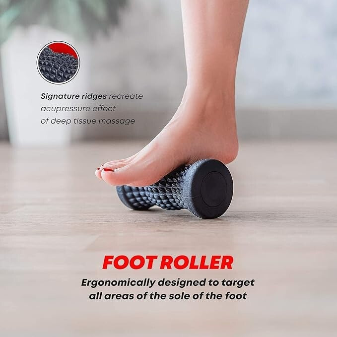 ELVIRE Foam Roller Deep Tissue Massager Set - Includes Rollers, Back Ball & More