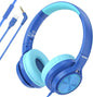 INFURTURE Kids Headphones CH5 USB C Headphone with Mic for Boys/Girls, Line Cont