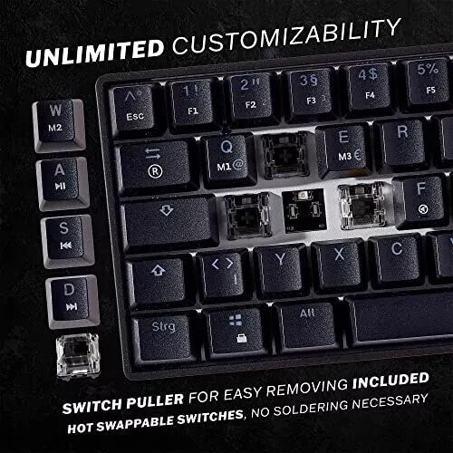 Mizar MZ60 LUNA Mechanical Gaming Keyboard | 60% Keyboard 62 Key ISO 