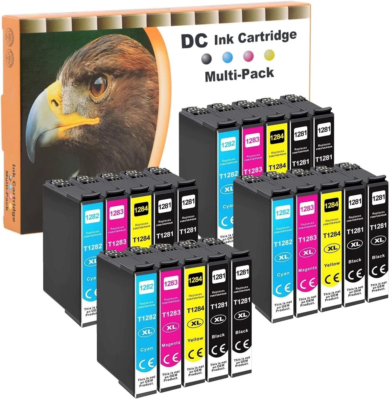 D&C 20x Compatible Ink Cartridge Replacement for Epson T1285 - T1281 T1282 T1283