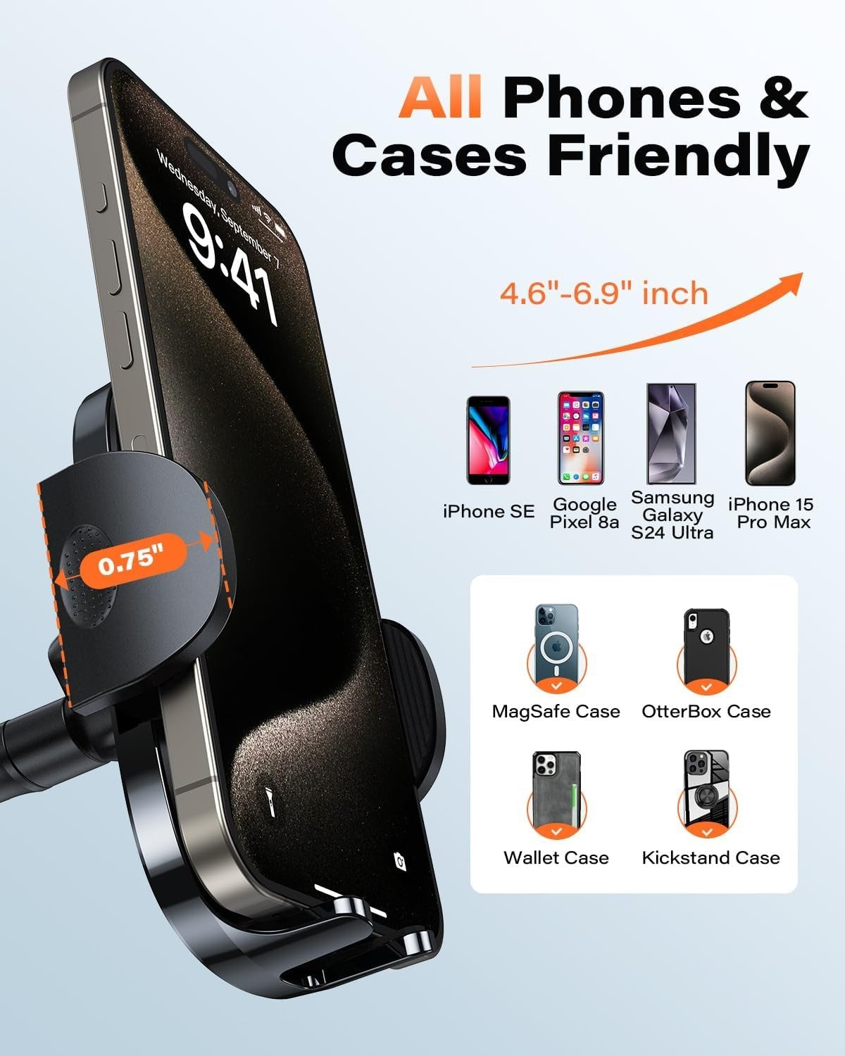 APPS2Car Windscreen Phone Holder - Flexible Goose-neck Arm
