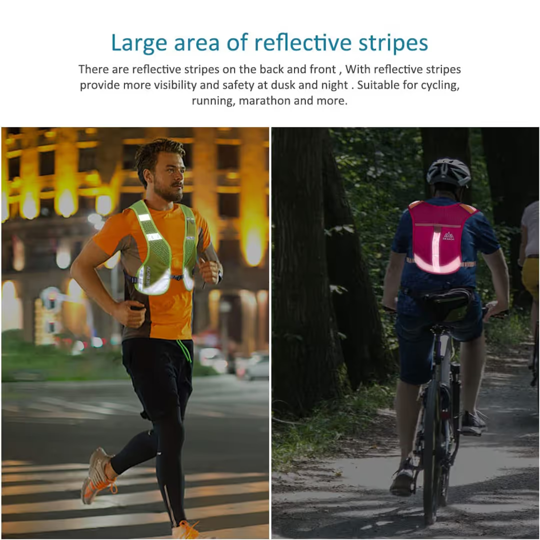 Multifunctional Running Backpack Hydration Vest - Pink With 2 Water Bottles