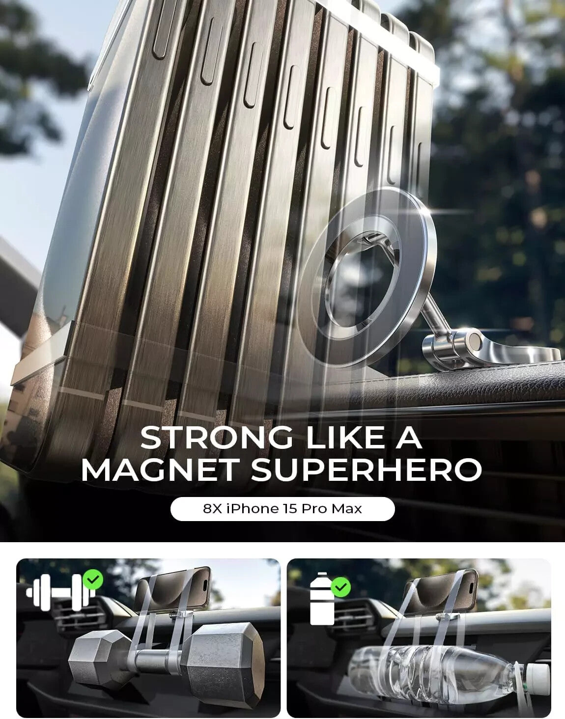 LISEN for Magsafe Car Mount [24 Permanent Magnets] Magsafe Phone Holder Car for