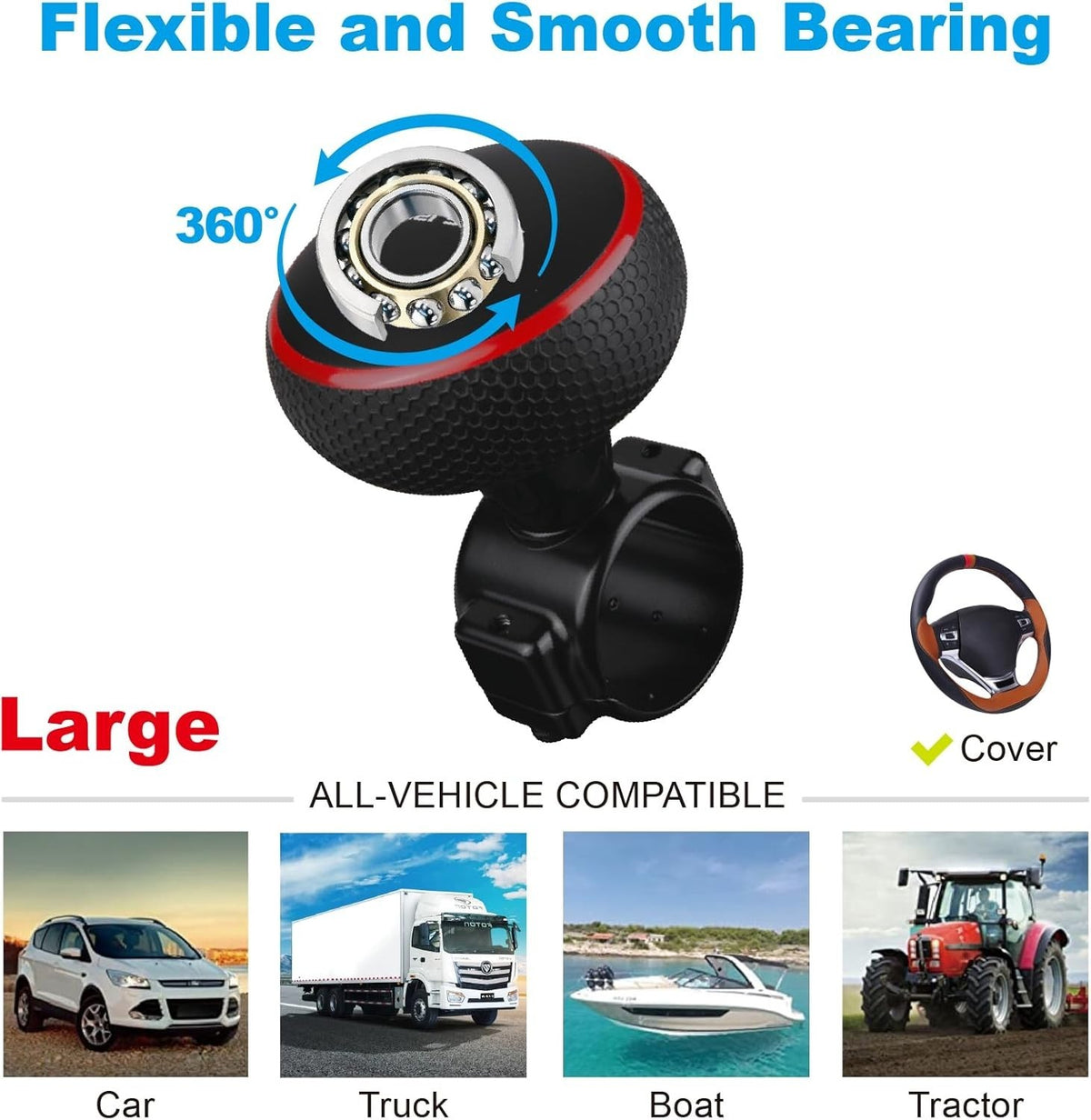 Hypersonic Large Steering Wheel Knob Steering Wheel Spinner