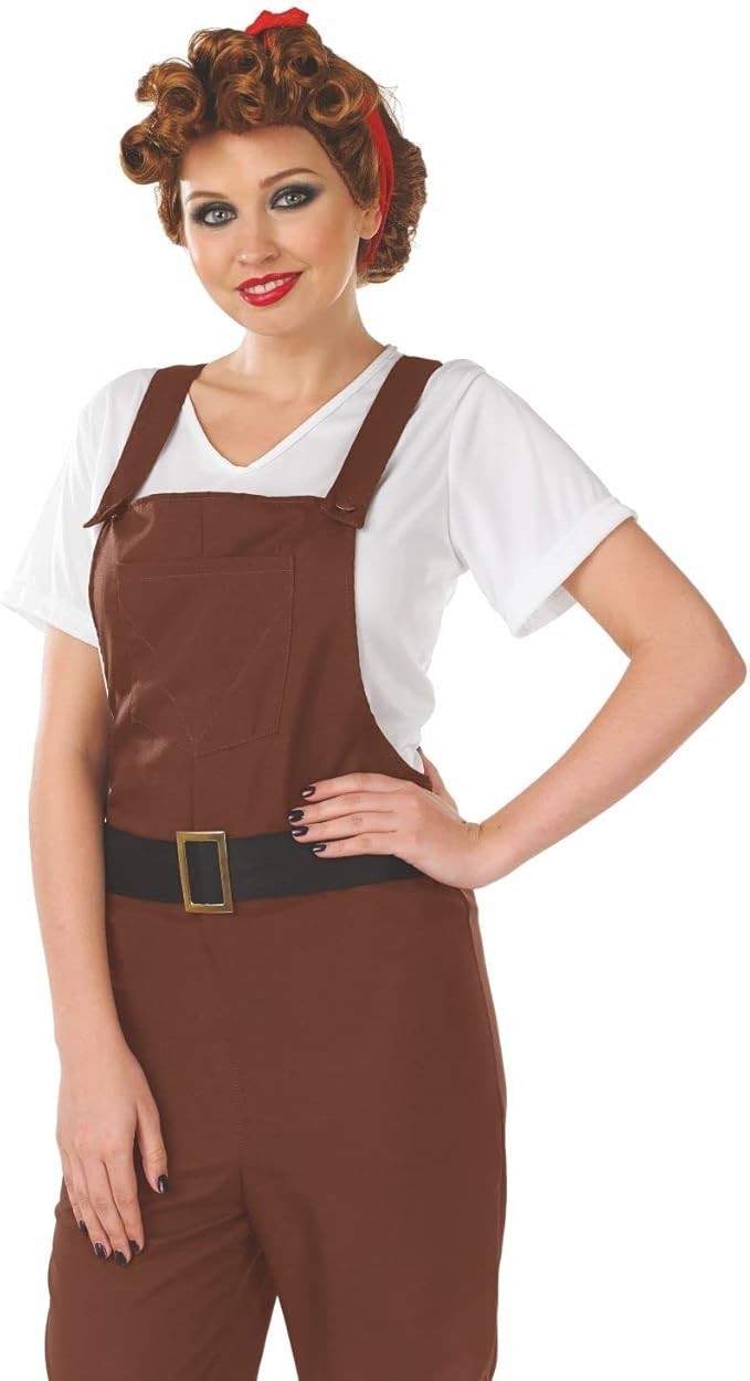 Ladies 40s 1940s 40's WW2 Land Girl Fancy Dress Costume Landgirl by Fun shack