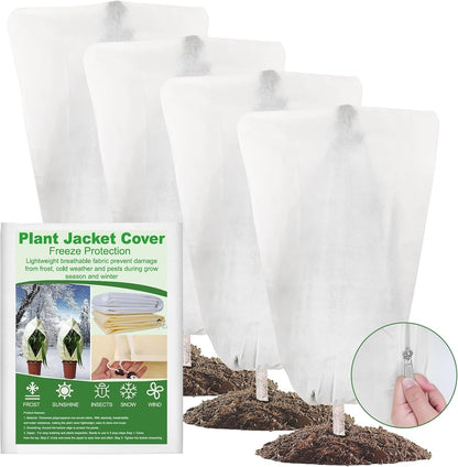 8 x Plant Frost Protection Covers Warming Jacket Bag Fleece Washable 80 x 100 cm