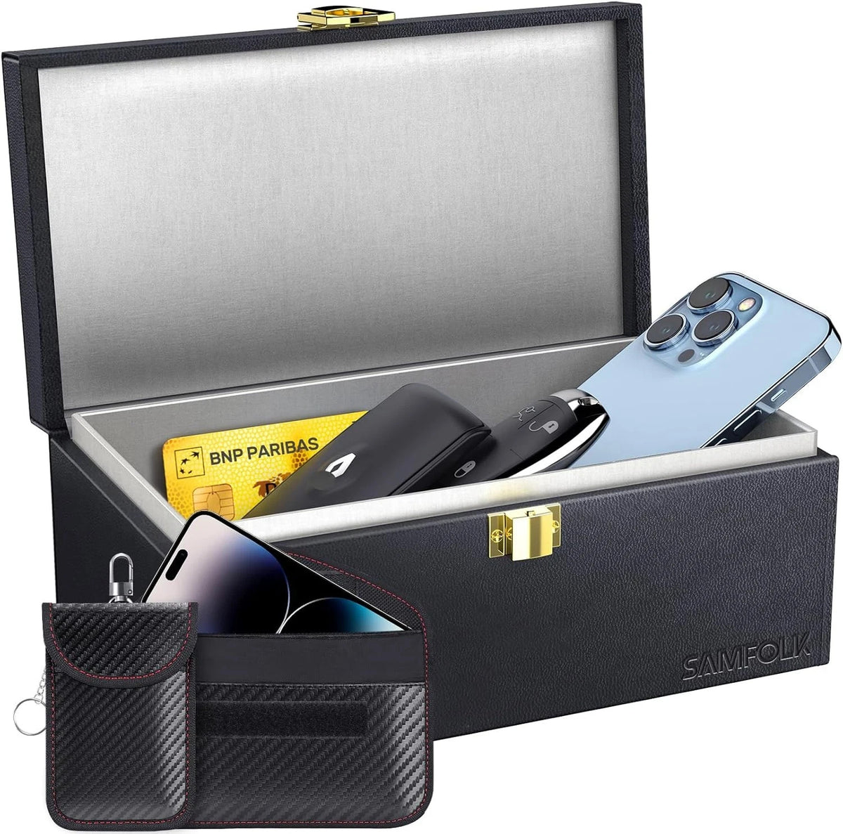 Large Faraday Box Signal Blocker Anti-Theft PU Leather - Dont loose your Car