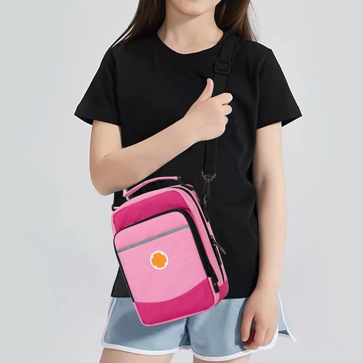CURMIO Carrying Case, Insulated Medicine Supplies Bag with Shoulder Strap