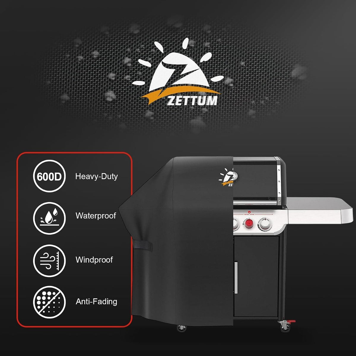 Zettum BBQ Cover 139 CM - Grill Barbecue Cover for Nexgrill, Monument, Dyna-glo,