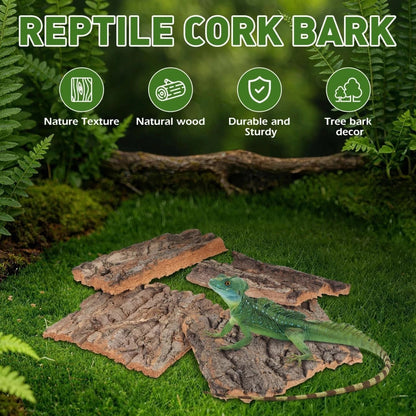 4Pcs Reptile Cork Bark Reptile Enclosure Background Cork Bark For Gecko