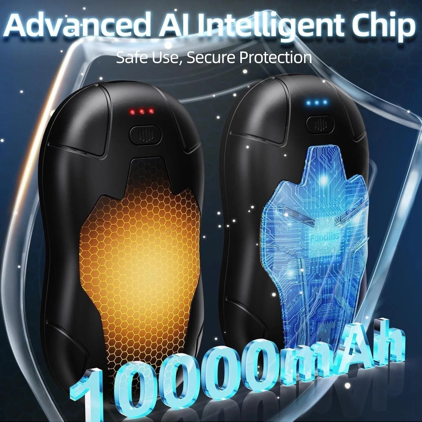 Rechargeable Hand Warmers 2 Pack 10000mAh Split Magnetic Double-Sided Heater