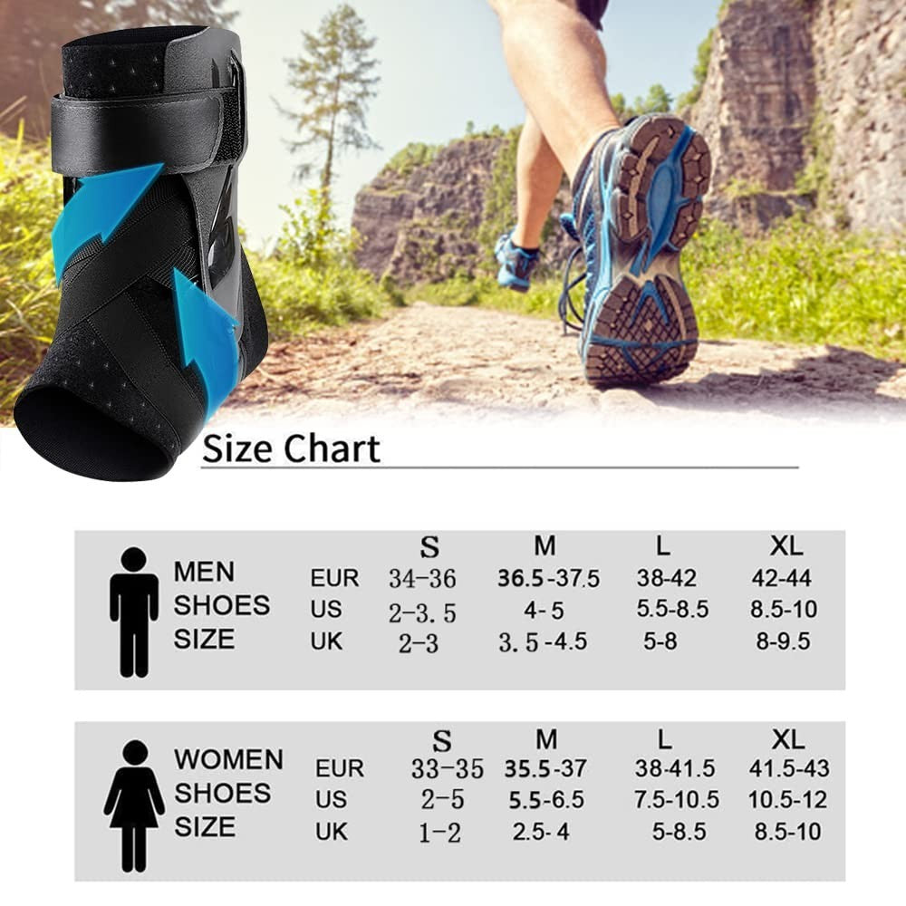 Ankle Brace Support Pain Relief With Side Stabilizers Brace Fixing Protection XL