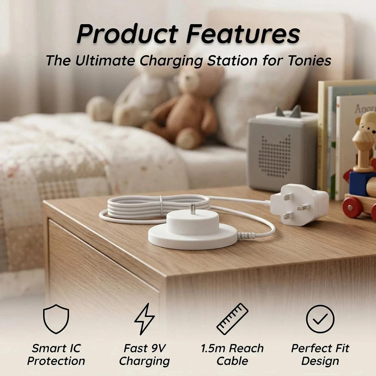 Charger For TonieBox Audio Player Base Station Compatible With Tonie Box White