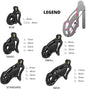 FYJENNICC Cobra 2.0 Male Chastity Device 4 Curved Arc Rings Black Various Sizes