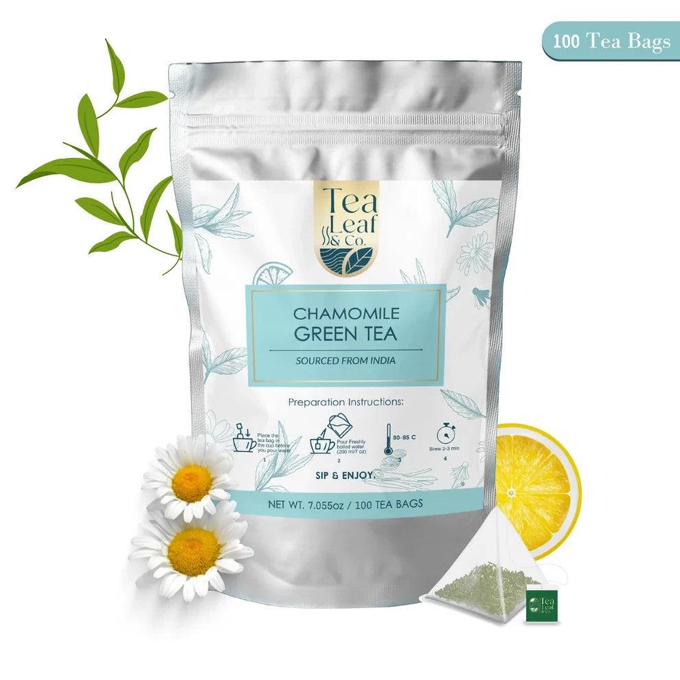 50 Chamomile Tea Bags Herbal Tea Caffeine-Free Helps Sleep Anti-inflammatory
