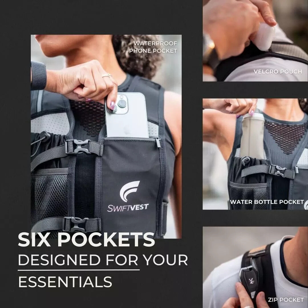 SWIFTVEST Running Phone Holder Vest | Waterproof Phone Pouch | Reflective Vest |