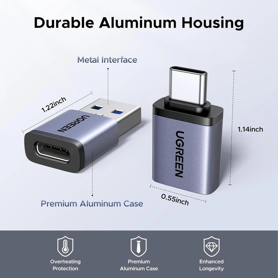UGREEN USB C to USB Adaptor & USB to USB C Adapter, 4 Packs 10Gbps OTG Aluminum