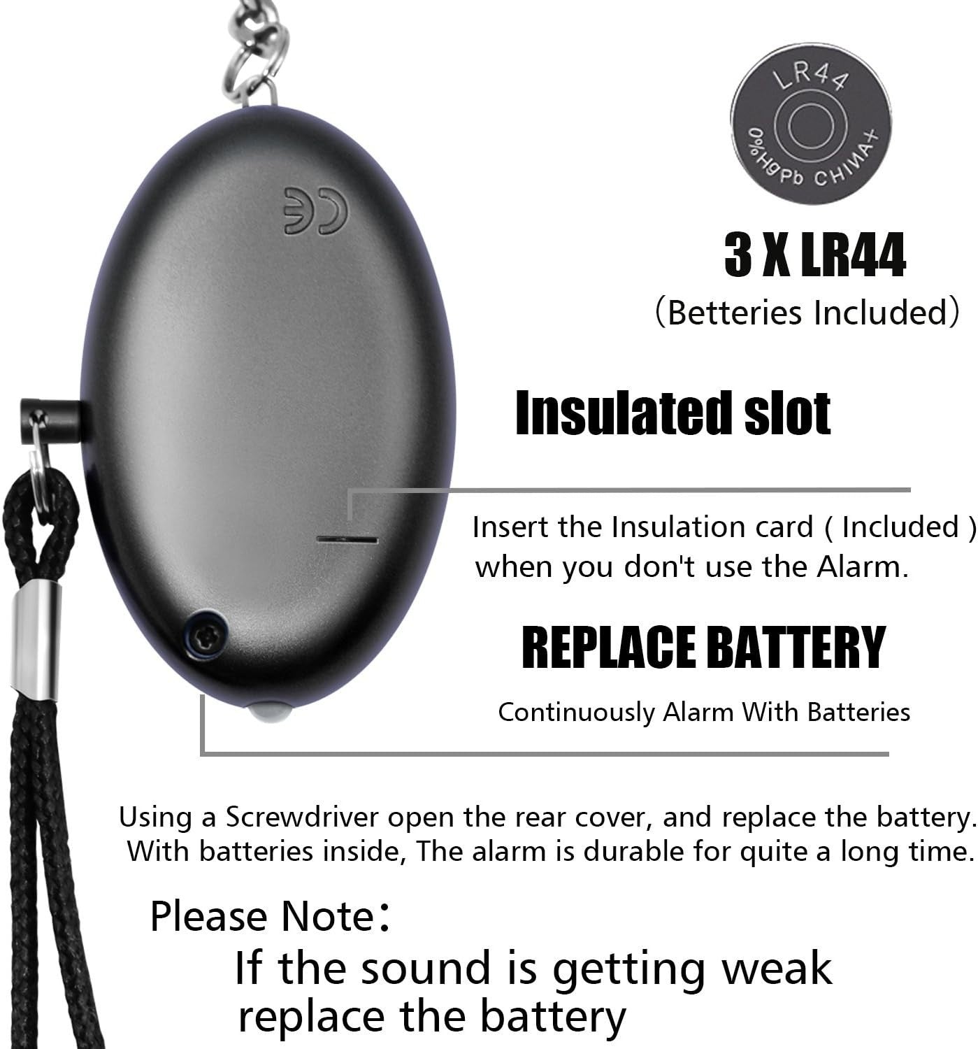 Police Approved Keyring Personal Panic Rape Attack Safety Security Alarm 140db