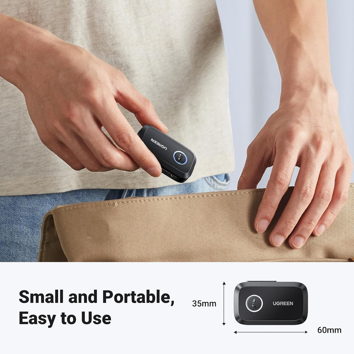 Ugreen Bluetooth 6.0 Receiver with 3.5 mm Jack with Multifunction Button Adapter