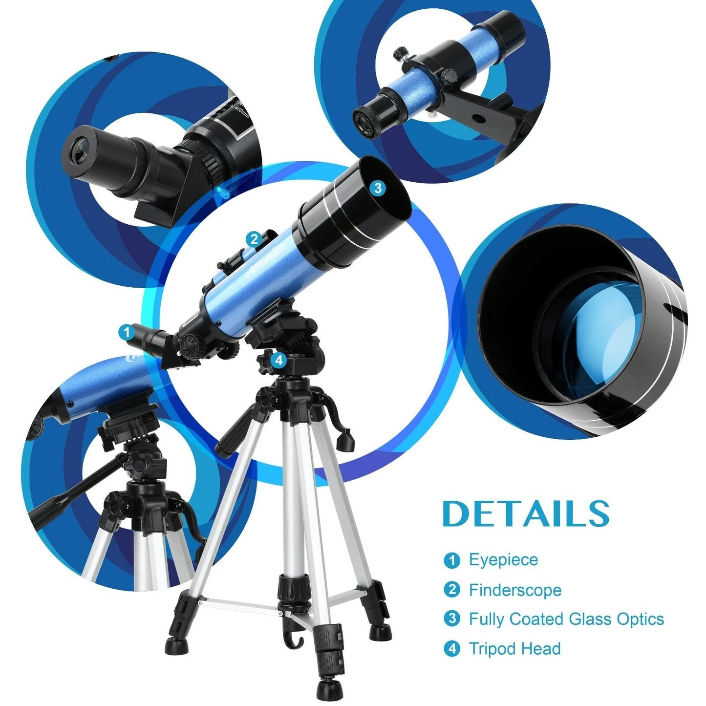 Powerful 40070 HD Professional Astronomical Telescope With High Tripod Backpack
